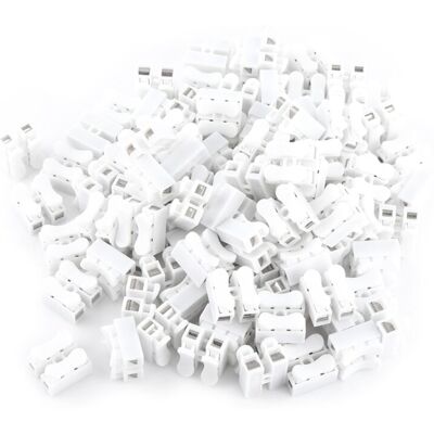 OEM 100 Connecteurs Rapides À 2 Broches 10 A 220 V, Bornes De Câblage Blanches - Publicité OEM 100 Connecteurs Rapides À 2 Broches 10 A 220 V, Bornes De Câblage Blanches - Publicité