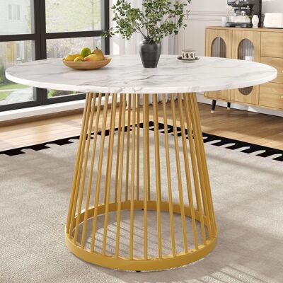 OEM Runder Esstisch (80×80×76cm), Küchentisch,, Runder Kaffeetisch Für 4,geeignet Für Esszimmer, Wohnzimmer,tischbeine Aus Metall,mdf Marmorierte Tischplatte, Goldene Beine - Publicité OEM Runder Esstisch (80×80×76cm), Küchentisch,, Runder Kaffeetisch Für 4,geeignet Für Esszimmer, Wohnzimmer,tischbeine Aus Metall,mdf Marmorierte Tischplatte, Goldene Beine - Publicité