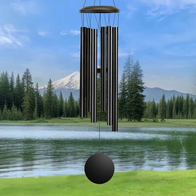 OEM Gong À Vent Noir Élégant Avec Tubes En Aluminium Ajustés – Design Minimaliste, Sons Profonds Apaisants, Adapté À L'Intérieur Et À L'Extérieur - Publicité OEM Gong À Vent Noir Élégant Avec Tubes En Aluminium Ajustés – Design Minimaliste, Sons Profonds Apaisants, Adapté À L'Intérieur Et À L'Extérieur - Publicité