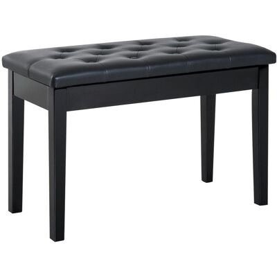 OEM Tabouret/banc De Piano De Style Campagnard Traditionnel Avec Rangement, En Bois D'Hévéa, Similicuir Noir, 76 X 36 X 50 Cm Pour Musiciens - Publicité OEM Tabouret/banc De Piano De Style Campagnard Traditionnel Avec Rangement, En Bois D'Hévéa, Similicuir Noir, 76 X 36 X 50 Cm Pour Musiciens - Publicité