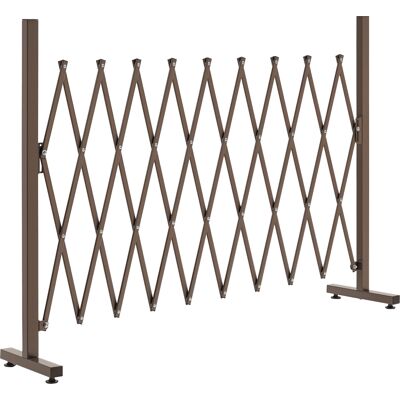 MIDUODUO Barrière Extensible Rétractable Barrière Sécurité 250x31x104 Cm Alu Métal Chocolat - Publicité MIDUODUO Barrière Extensible Rétractable Barrière Sécurité 250x31x104 Cm Alu Métal Chocolat - Publicité