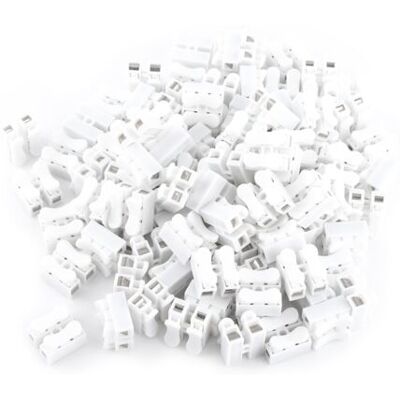 OEM 100 Connecteurs Rapides À 2 Broches 10 A 220 V, Bornes De Câblage Blanches - Publicité OEM 100 Connecteurs Rapides À 2 Broches 10 A 220 V, Bornes De Câblage Blanches - Publicité