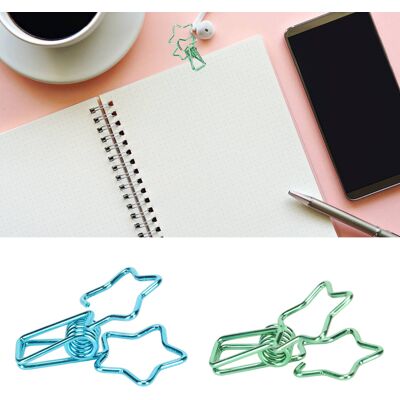 OEM 100 Pochettes En Forme D'Étoile, Trombones Métalliques De 20 Mm, Bleu-vert - Publicité OEM 100 Pochettes En Forme D'Étoile, Trombones Métalliques De 20 Mm, Bleu-vert - Publicité