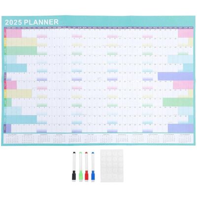 LISATR 1 Calendrier Mural Agenda Quotidien 2025 Pour Bureau Et Maison-90.00x60.00x0.10cm-multi - Publicité LISATR 1 Calendrier Mural Agenda Quotidien 2025 Pour Bureau Et Maison-90.00x60.00x0.10cm-multi - Publicité