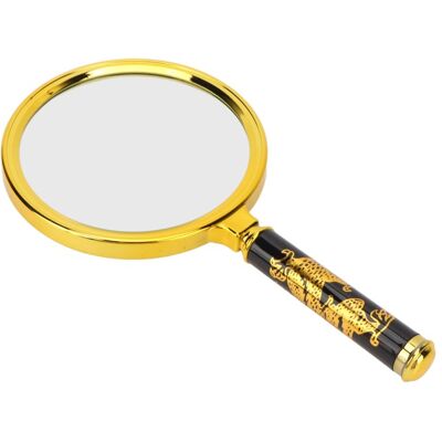 OEM Loupe De 100 Mm Avec Manche À Motif Dragon Doré, Grossissement 10x, Petite Loupe De Poche Pour La Lecture Des Personnes Âgées - Publicité OEM Loupe De 100 Mm Avec Manche À Motif Dragon Doré, Grossissement 10x, Petite Loupe De Poche Pour La Lecture Des Personnes Âgées - Publicité