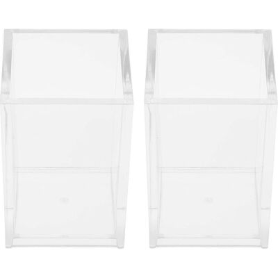 LISATR Lot De 2 Boîtes À Fournitures De Bureau Comprenant Porte-stylos Et Porte-pinceaux (transparentes)-6.5x6.5x10cm-transparent - Publicité LISATR Lot De 2 Boîtes À Fournitures De Bureau Comprenant Porte-stylos Et Porte-pinceaux (transparentes)-6.5x6.5x10cm-transparent - Publicité