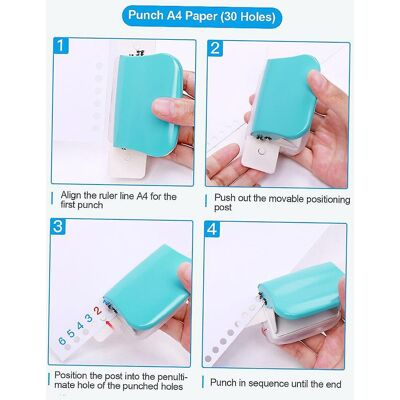 MIXHOME Kw-trio 6-hole Paper Punch Handheld Metal Hole Puncher 5 Sheet Capacity 6mm For A4 A5 B5 Notebook Sc - Publicité MIXHOME Kw-trio 6-hole Paper Punch Handheld Metal Hole Puncher 5 Sheet Capacity 6mm For A4 A5 B5 Notebook Sc - Publicité