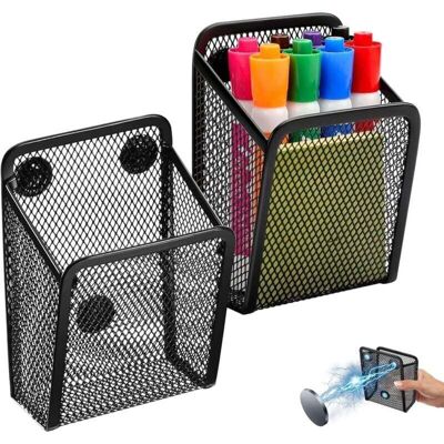 STAKMANN Ensemble De Deux Porte-stylos Magnétiques, Panier De Rangement En Maille Métallique Noire, Organisateur De Réfrigérateur En Maille, Fournitures De Bureau, Accessoires De Rangement - Publicité STAKMANN Ensemble De Deux Porte-stylos Magnétiques, Panier De Rangement En Maille Métallique Noire, Organisateur De Réfrigérateur En Maille, Fournitures De Bureau, Accessoires De Rangement - Publicité