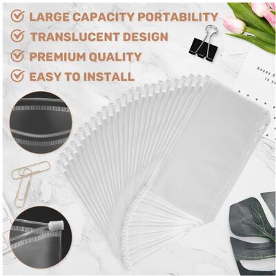 OEM Pochette Pour Classeur À Anneaux 6 Anneaux, 24 Pochettes A6, 6 Trous, Reliure Coulissante, Sac Pour Feuilles Mobiles - Publicité OEM Pochette Pour Classeur À Anneaux 6 Anneaux, 24 Pochettes A6, 6 Trous, Reliure Coulissante, Sac Pour Feuilles Mobiles - Publicité
