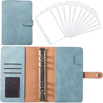FORTUNEVILLE Classeur À Anneaux Avec Couverture Et 12 Pochettes De Reliure, Système D'Enveloppes Pour Budget Personnel, Classeur À Anneaux 6 Trous, Cyan Rétro - Publicité FORTUNEVILLE Classeur À Anneaux Avec Couverture Et 12 Pochettes De Reliure, Système D'Enveloppes Pour Budget Personnel, Classeur À Anneaux 6 Trous, Cyan Rétro - Publicité