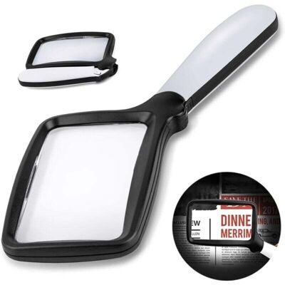 STAKMANN Une Loupe Pliante Avec Lumière (noire, Grossissement 3x) Adaptée Aux Patients Atteints De Dégénérescence Maculaire Et Pour La Lecture De Journaux, De Livres Et De Documents En Petits Caractères. Publicité STAKMANN Une Loupe Pliante Avec Lumière (noire, Grossissement 3x) Adaptée Aux Patients Atteints De Dégénérescence Maculaire Et Pour La Lecture De Journaux, De Livres Et De Documents En Petits Caractères. Publicité