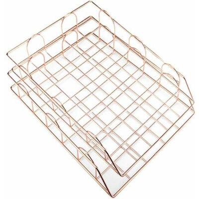Nalookamic2 Pcs Corbeille �� Courrier Empilable En M��tal, Bac �� Courrier Organisateur De Bureau Pour Classement Stockage Document Fichier, Couleur Or Rose - Publicité Nalookamic2 Pcs Corbeille �� Courrier Empilable En M��tal, Bac �� Courrier Organisateur De Bureau Pour Classement Stockage Document Fichier, Couleur Or Rose - Publicité