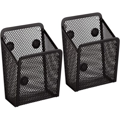 HERUSI Lot De 2 Porte-stylos Magnétiques - Paniers De Rangement En Maille Avec Aimants Puissants Pour Organiser Le Réfrigérateur, Le Bureau, La Cuisine Ou Le Casier (noir) - Publicité HERUSI Lot De 2 Porte-stylos Magnétiques - Paniers De Rangement En Maille Avec Aimants Puissants Pour Organiser Le Réfrigérateur, Le Bureau, La Cuisine Ou Le Casier (noir) - Publicité