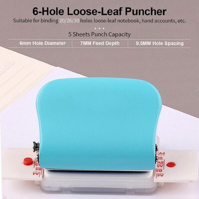 MIXHOME Kw-trio 6-hole Paper Punch Handheld Metal Hole Puncher 5 Sheet Capacity 6mm For A4 A5 B5 Notebook Sc-purple - Publicité MIXHOME Kw-trio 6-hole Paper Punch Handheld Metal Hole Puncher 5 Sheet Capacity 6mm For A4 A5 B5 Notebook Sc-purple - Publicité