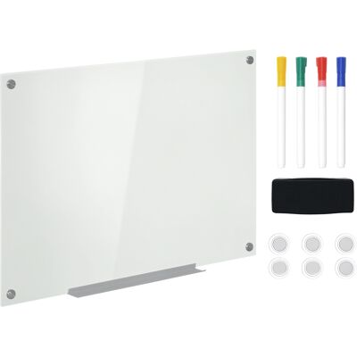 DEVOKO Étagère, En Verre, Blanc, Pour Maison Et Usage Quotidien, 1 Étagère, 1 Éponge, 6 Aimants, 4 Épingles, Tableau De Notes - Publicité DEVOKO Étagère, En Verre, Blanc, Pour Maison Et Usage Quotidien, 1 Étagère, 1 Éponge, 6 Aimants, 4 Épingles, Tableau De Notes - Publicité