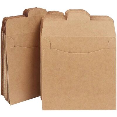 LISATR 50 Sacs En Papier Kraft Brun, Pochettes Pour Cd, Enveloppes Brunes Pour Cd-12.30x12.30x0.20cm-light Brown - Publicité LISATR 50 Sacs En Papier Kraft Brun, Pochettes Pour Cd, Enveloppes Brunes Pour Cd-12.30x12.30x0.20cm-light Brown - Publicité