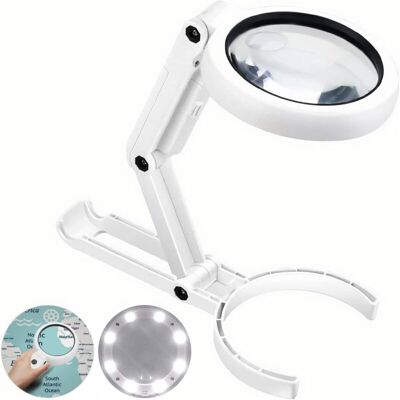 OEM Loupe Eclairante À Main Sur Pied,5x 11x Loupe De Table Avec Support Pliable, Loupe De Lecture, Avec Lumière 8 Led, Pour L'Inspection, Soudure, L'Artisanat, Réparation,19.392.6cm - Publicité OEM Loupe Eclairante À Main Sur Pied,5x 11x Loupe De Table Avec Support Pliable, Loupe De Lecture, Avec Lumière 8 Led, Pour L'Inspection, Soudure, L'Artisanat, Réparation,19.392.6cm - Publicité