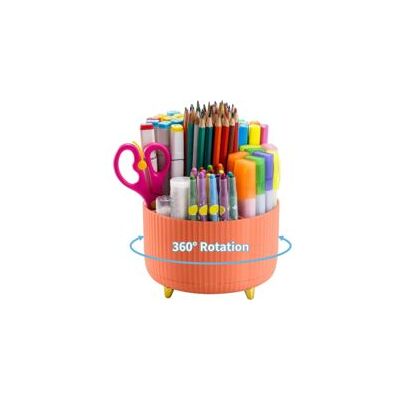 OEM Organiseur De Bureau, Porte-stylo Rotatif À 360°, Accessoires De Bureau Avec 5 Compartiments, Rangement Pour Stylos Et Autres Fournitures De Bureau (orange) - Publicité OEM Organiseur De Bureau, Porte-stylo Rotatif À 360°, Accessoires De Bureau Avec 5 Compartiments, Rangement Pour Stylos Et Autres Fournitures De Bureau (orange) - Publicité