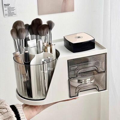 ENLENK Organisateur De Bureau, Rangement Bureau Avec Porte-stylo Rotatif, 2 Tiroirs Et Possibilités De Rangement Multifonctionnelles Pour Stylos, Agrafeuses, Pinces À Dossiers (blanc) - Publicité ENLENK Organisateur De Bureau, Rangement Bureau Avec Porte-stylo Rotatif, 2 Tiroirs Et Possibilités De Rangement Multifonctionnelles Pour Stylos, Agrafeuses, Pinces À Dossiers (blanc) - Publicité