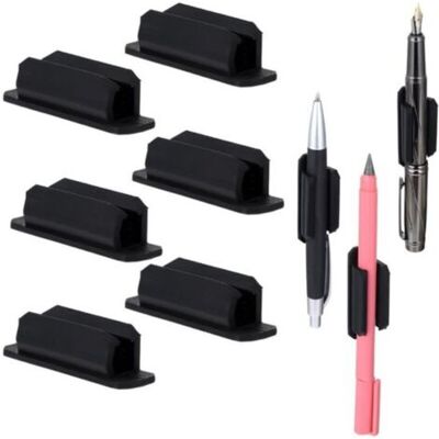 NO BRAND Pair 6 Porte-stylos En Silicone Auto-adhésifs -clip Flexible Pour Stylo,accessoires De Bureau Et De Bureau Multifonctionnels -noir - Publicité NO BRAND Pair 6 Porte-stylos En Silicone Auto-adhésifs -clip Flexible Pour Stylo,accessoires De Bureau Et De Bureau Multifonctionnels -noir - Publicité