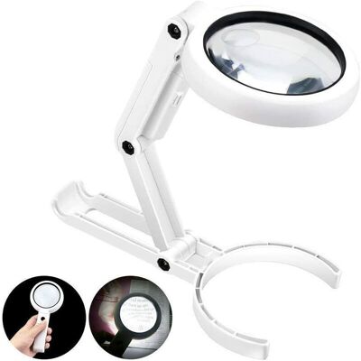 STAKMANN Lampe Loupe - Loupe Eclairante Avec 8 Led Lumière 5x Loupe Lecture Sur Pied Pour Le Journal - Publicité STAKMANN Lampe Loupe - Loupe Eclairante Avec 8 Led Lumière 5x Loupe Lecture Sur Pied Pour Le Journal - Publicité