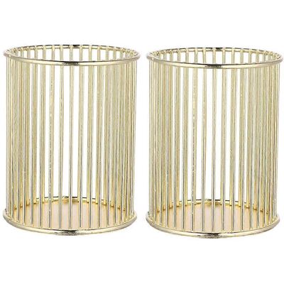 LISATR Lot De 2 Porte-stylos Creux En Métal (doré)-10x8cm-golden - Publicité LISATR Lot De 2 Porte-stylos Creux En Métal (doré)-10x8cm-golden - Publicité