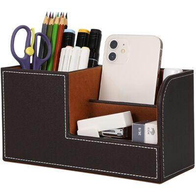 OEM Organisateur De Bureau, Rangement De Bureau En Cuir Pot À Crayons Porte-stylo Peu Encombrant, 3 Compartiments De Stylos, Agrafeuses, Dossiers, Notes Autocollantes, Téléphones(gris 1) - Publicité OEM Organisateur De Bureau, Rangement De Bureau En Cuir Pot À Crayons Porte-stylo Peu Encombrant, 3 Compartiments De Stylos, Agrafeuses, Dossiers, Notes Autocollantes, Téléphones(gris 1) - Publicité