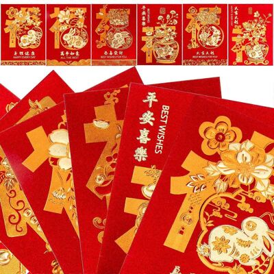 FATRD 60 Enveloppes Rouges Pour Le Nouvel An Chinois 2023 (année Du Lapin), Pochettes À Argent Pour La Fête Du Printemps-11.5x8.1cm-red - Publicité FATRD 60 Enveloppes Rouges Pour Le Nouvel An Chinois 2023 (année Du Lapin), Pochettes À Argent Pour La Fête Du Printemps-11.5x8.1cm-red - Publicité