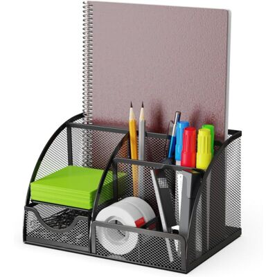 OEM Organisateur De Bureau Et Porte-stylos Avec Tiroir Et 6 Compartiments En Maille Métallique Noire. Organisateur De Bureau Économiseur D'Espace Pour Crayons, Notes Adhésives, Trombones Et Agrafeuses-cre - Publicité OEM Organisateur De Bureau Et Porte-stylos Avec Tiroir Et 6 Compartiments En Maille Métallique Noire. Organisateur De Bureau Économiseur D'Espace Pour Crayons, Notes Adhésives, Trombones Et Agrafeuses-cre - Publicité