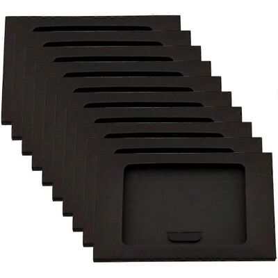 LISATR Lot De 10 Boîtes De Rangement Pour Enveloppes, Boîtes Pour Cartes Postales En Papier Kraft Avec Fenêtre Ouverte-16x10.5cm-black - Publicité LISATR Lot De 10 Boîtes De Rangement Pour Enveloppes, Boîtes Pour Cartes Postales En Papier Kraft Avec Fenêtre Ouverte-16x10.5cm-black - Publicité