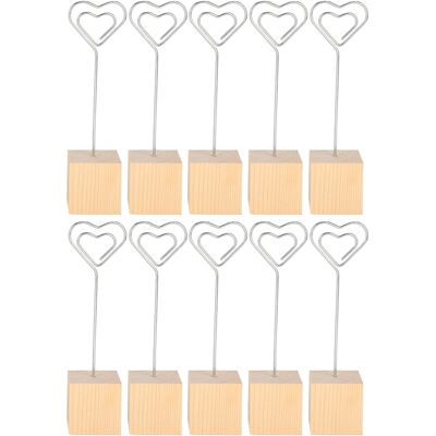 LBVIE Lot De 10 Porte-photos, Porte-cartes Et Messages, Pinces En Métal, Base En Bois Massif, Artisanat - Publicité LBVIE Lot De 10 Porte-photos, Porte-cartes Et Messages, Pinces En Métal, Base En Bois Massif, Artisanat - Publicité
