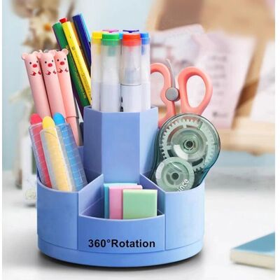 Scotch Organisateur Bureau Rotatif 360 Degrés 7 Compartiments Porte-stylos Accessoires Papeterie - Publicité Scotch Organisateur Bureau Rotatif 360 Degrés 7 Compartiments Porte-stylos Accessoires Papeterie - Publicité