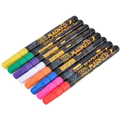 LBVIE Marqueur À Craie Liquide Effaçable À Pointe Fine 1,0 Mm Pour Tableau Noir, Surligneur, Stylo Pour Tableau Blanc - Publicité LBVIE Marqueur À Craie Liquide Effaçable À Pointe Fine 1,0 Mm Pour Tableau Noir, Surligneur, Stylo Pour Tableau Blanc - Publicité