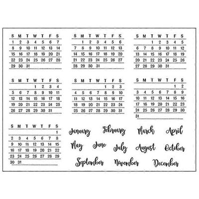ALLAUVE Tampon Transparent En Silicone Pour Calendrier (semaine, Mois, Motif), Fond Transparent. Publicité ALLAUVE Tampon Transparent En Silicone Pour Calendrier (semaine, Mois, Motif), Fond Transparent. Publicité