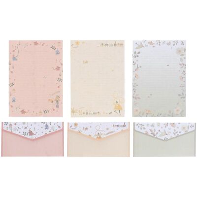 LISATR Kit De 5 Enveloppes Et Papiers À Lettres Imprimés De Fleurs, Jolis Articles De Papeterie Pour L'École (couleurs Assorties).-20.8x14.1 Cm - Publicité LISATR Kit De 5 Enveloppes Et Papiers À Lettres Imprimés De Fleurs, Jolis Articles De Papeterie Pour L'École (couleurs Assorties).-20.8x14.1 Cm - Publicité