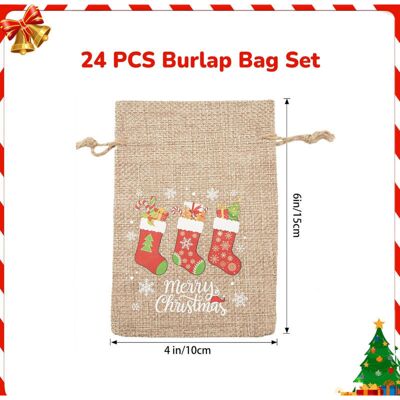 OEM 24pcs Sac Calendrier De L'Aven,sachets En Jute Pour Calendrier De L'Avent À Remplir,10x15cm Pochettes Jute Avec-crezuo - Publicité OEM 24pcs Sac Calendrier De L'Aven,sachets En Jute Pour Calendrier De L'Avent À Remplir,10x15cm Pochettes Jute Avec-crezuo - Publicité