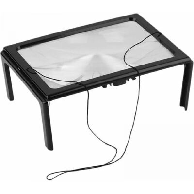OEM Loupe De Lecture Pour Personnes Âgées - (grossissement : 3x) Loupe De Bureau A4 Avec Éclairage Led - Publicité OEM Loupe De Lecture Pour Personnes Âgées - (grossissement : 3x) Loupe De Bureau A4 Avec Éclairage Led - Publicité