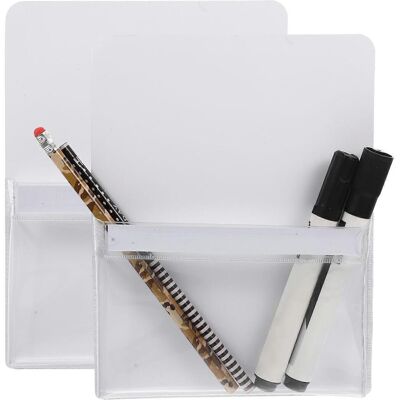 LISATR Lot De 2 Porte-documents Magnétiques, Porte-stylos Magnétiques, Porte-stylos Pour Tableau Noir, Pochettes De Classement Transparentes En Pvc.-21x16cm - Publicité LISATR Lot De 2 Porte-documents Magnétiques, Porte-stylos Magnétiques, Porte-stylos Pour Tableau Noir, Pochettes De Classement Transparentes En Pvc.-21x16cm - Publicité