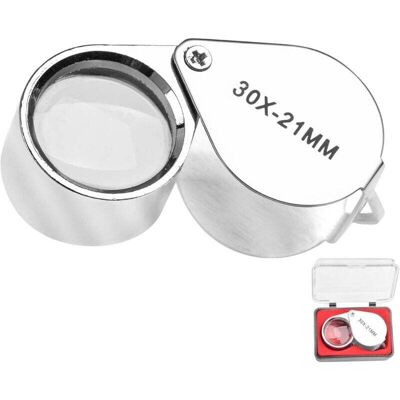 STAKMANN Loupe De Bijouterie 30x, Avec Étui, Idéale Pour La Lecture, Les Livres, Les Journaux, L'Observation Des Insectes, Les Loisirs, Etc. (grossissement 30x) - Publicité STAKMANN Loupe De Bijouterie 30x, Avec Étui, Idéale Pour La Lecture, Les Livres, Les Journaux, L'Observation Des Insectes, Les Loisirs, Etc. (grossissement 30x) - Publicité