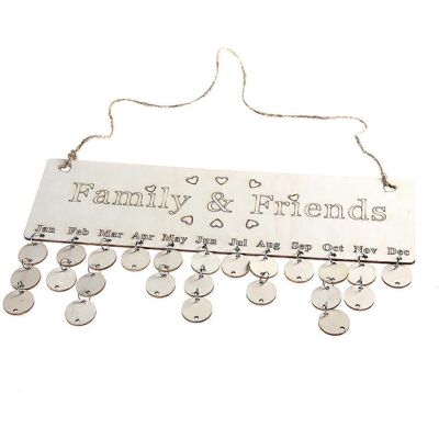 LISATR Calendrier En Bois Avec Plaque Commémorative Pour La Famille Et Les Amis, Cadeau De Décoration Pour La Maison (1 Plaque + 1 Corde + 1 Diagramme + 50 Accessoires En Rouleau)-40.00x12.00x0.50cm - Publicité LISATR Calendrier En Bois Avec Plaque Commémorative Pour La Famille Et Les Amis, Cadeau De Décoration Pour La Maison (1 Plaque + 1 Corde + 1 Diagramme + 50 Accessoires En Rouleau)-40.00x12.00x0.50cm - Publicité
