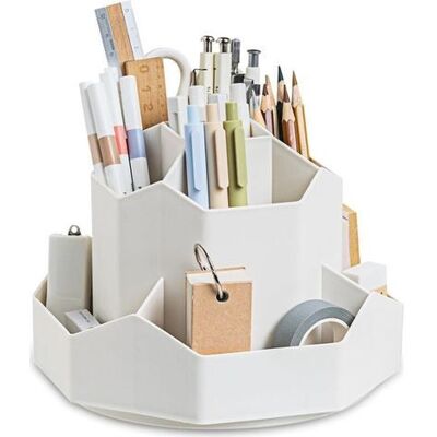 FANGMEDIA Organisateur De Bureau Rotatif 360° – 9 Compartiments En Plastique Pp – Rangement Stylos, Papeterie Et Cosmétiques - Publicité FANGMEDIA Organisateur De Bureau Rotatif 360° – 9 Compartiments En Plastique Pp – Rangement Stylos, Papeterie Et Cosmétiques - Publicité