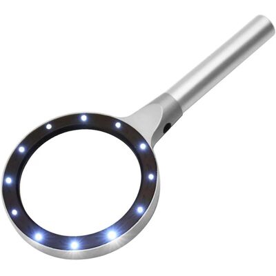 MOXIE Loupe Éclairantes Loupe Grossissante 5x 10x Grande Loupe Avec 2 Niveau 12 Led Alliage D'Aluminium Coquille Loupes De Lecture Loupe À Main Loupe Seniors Pour Inspection Horloger Journaux - Publicité MOXIE Loupe Éclairantes Loupe Grossissante 5x 10x Grande Loupe Avec 2 Niveau 12 Led Alliage D'Aluminium Coquille Loupes De Lecture Loupe À Main Loupe Seniors Pour Inspection Horloger Journaux - Publicité