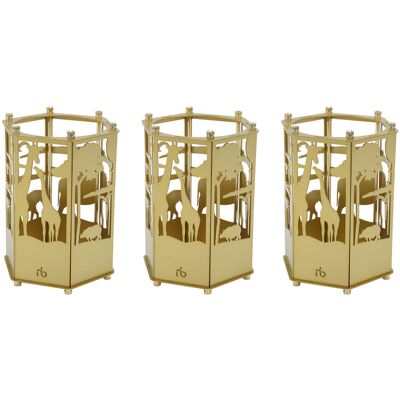LBVIE Lot De 3 Porte-stylos Dorés, Motif Animal Unique, Montage Facile, Finition Métal Plaqué, Pour Bureau, Maison Ou École. Publicité LBVIE Lot De 3 Porte-stylos Dorés, Motif Animal Unique, Montage Facile, Finition Métal Plaqué, Pour Bureau, Maison Ou École. Publicité