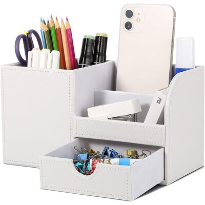 OEM Organiseur De Bureau - Porte-stylos De Bureau - En Cuir Synthétique - Porte-crayons - Boîte À Crayons - Accessoire De Bureau - Décoration D'Organisation (blanc ) - Publicité OEM Organiseur De Bureau - Porte-stylos De Bureau - En Cuir Synthétique - Porte-crayons - Boîte À Crayons - Accessoire De Bureau - Décoration D'Organisation (blanc ) - Publicité