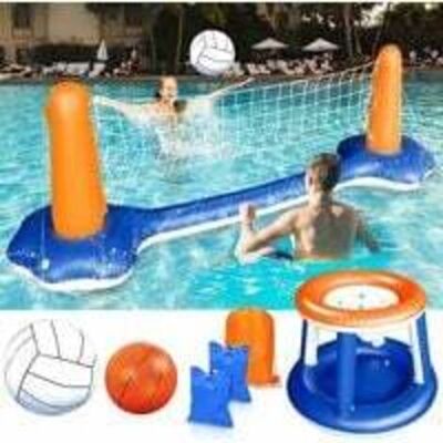OEM Royaluxe-ensemble De Volley-ball Gonflable - Volleyball Gonflable Piscine Toy Avec Basket-ball Hoop Volley-ball Filet Deux Balles Jeu De Natation Pour Enfants Adultes - Publicité OEM Royaluxe-ensemble De Volley-ball Gonflable - Volleyball Gonflable Piscine Toy Avec Basket-ball Hoop Volley-ball Filet Deux Balles Jeu De Natation Pour Enfants Adultes - Publicité