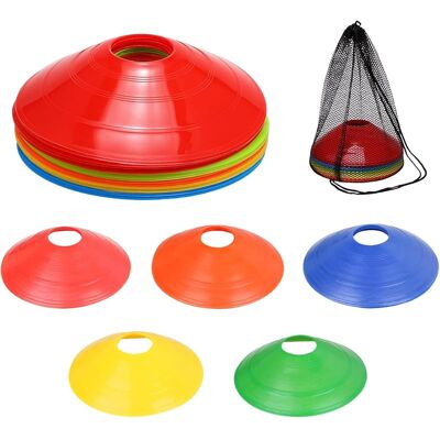 SANS MARQUE Plots De Marquage Pour Football Cône, Plots Entrainement, 20 Pièces Plots Sport, Cônes De Marquage, Cones De Sport, Avec Sac En Filet, Pour L'Entraînement Au Football, Materiel Entrainement Football - Publicité SANS MARQUE Plots De Marquage Pour Football Cône, Plots Entrainement, 20 Pièces Plots Sport, Cônes De Marquage, Cones De Sport, Avec Sac En Filet, Pour L'Entraînement Au Football, Materiel Entrainement Football - Publicité