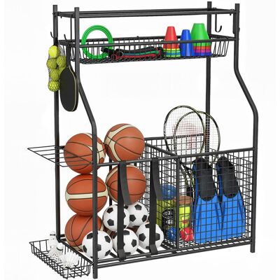 OEM Organisateur Pour Équipements Sportifs Avec Panier, Crochets Amovibles Et Élastiques Pour Ballons De Basket Et De Football - Publicité OEM Organisateur Pour Équipements Sportifs Avec Panier, Crochets Amovibles Et Élastiques Pour Ballons De Basket Et De Football - Publicité