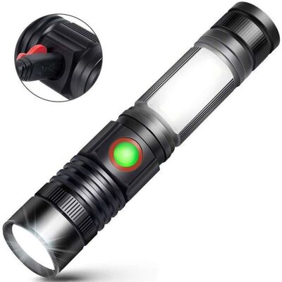 BRINSEA Torche Lampe De Poche Led Usb Rechargeable Puissante Militaire Lampe Cob Portable Zoomable Torche Pour Auto Garage Atelier Camping Icolage - Publicité BRINSEA Torche Lampe De Poche Led Usb Rechargeable Puissante Militaire Lampe Cob Portable Zoomable Torche Pour Auto Garage Atelier Camping Icolage - Publicité