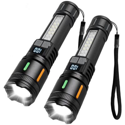 Scotch Lot De 2 Lampe Torche Led Ultra Puissante, Lampe De Poche Rechargeable, Lumens Lampe De Poche Ultra Puissante, Lampe Torche Usb Rechargeable Avec Zoom, Pour Camping, Randonée, Urgence - Publicité Scotch Lot De 2 Lampe Torche Led Ultra Puissante, Lampe De Poche Rechargeable, Lumens Lampe De Poche Ultra Puissante, Lampe Torche Usb Rechargeable Avec Zoom, Pour Camping, Randonée, Urgence - Publicité