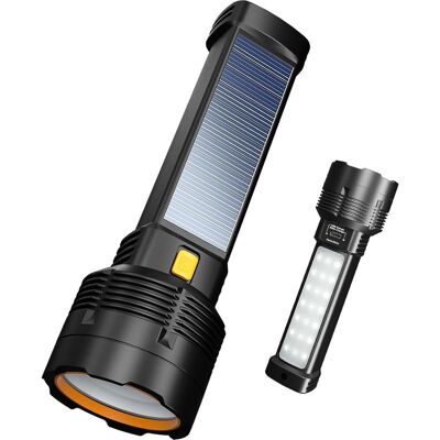 Vision Lampe Torche Led Ultra Puissante, Lampe De Poche Led Rechargeable À Énergie Solaire, Éclairage Lumineux Pour La Maison Et Le Camping, Alimentation D'Urgence, Câble De Charge Usb(17.75.7cm) - Publicité Vision Lampe Torche Led Ultra Puissante, Lampe De Poche Led Rechargeable À Énergie Solaire, Éclairage Lumineux Pour La Maison Et Le Camping, Alimentation D'Urgence, Câble De Charge Usb(17.75.7cm) - Publicité